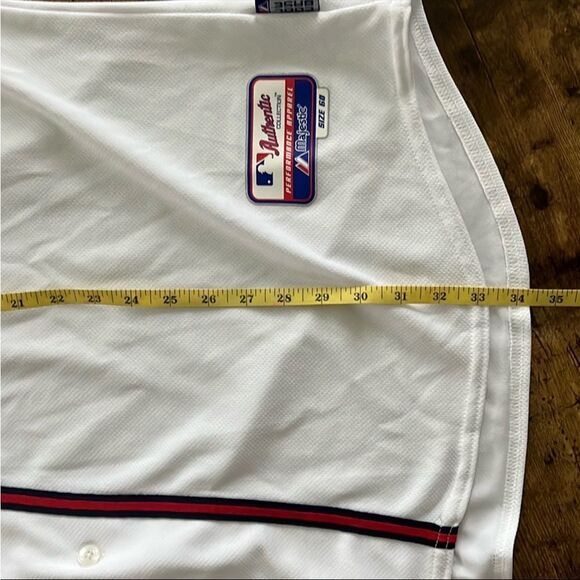 Atlanta Braves Majestic White and Red Baseball Jerseys - Picture 7 of 8